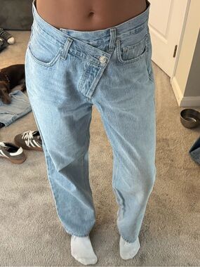 AGOLDE Light Wash High-Rise Straight Jeans